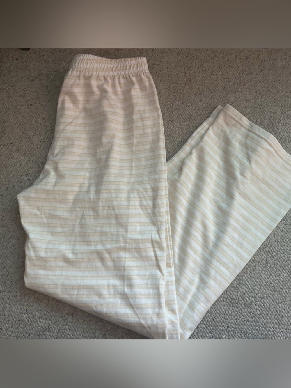 Parke Summerland Cream and Pale Yellow Striped Pants!